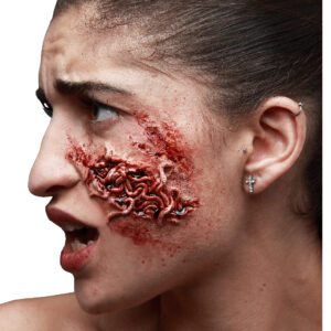 Blutige Würmer Latexwunde Halloween Make-up