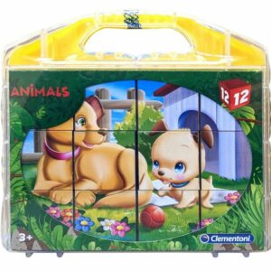 Clementoni® Steckpuzzle "Animals Würfelpuzzle im Koffer (12 Teile)", 12 Puzzleteile