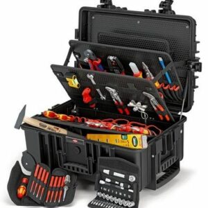 Knipex Werkzeugkoffer "Werkzeugkoffer Robust45 Elektro 63-teilig Koffer aus schlagfestem Polypropylen für Elektriker"
