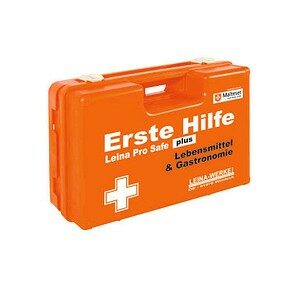 LEINA-WERKE Erste-Hilfe-Koffer Pro Safe plus Lebensmittel & Gastronomie DIN 13169 orange