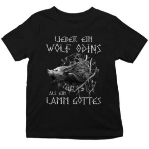 Quattro Formatee Kurzarmshirt "Lieber ein Wolf Odins als ein Lamm Gottes Fenrir" (1-tlg)