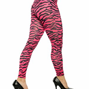 80s Zebra Leggings Pink Für Mottoparties! L/XL
