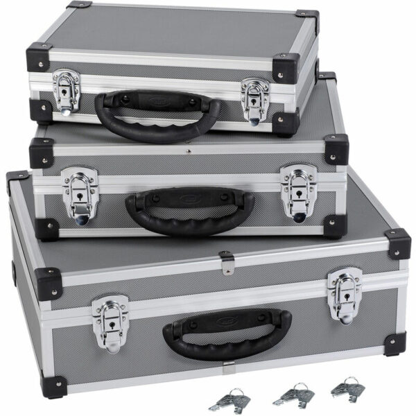 Alukoffer Aluminium-Koffer 3-in-1 Allround Werkzeugkoffer-Set stapelbar Varo