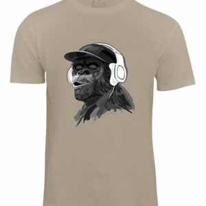 Cotton Prime® T-Shirt mit Affenmotiv - Monkey mit DJ-Kopfhörer