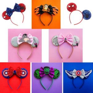 Disney New Style Mickey Ears Headband Kids Cute Headband Baby Boys Cosplay Hero Spider-Man Adult Hairband Headband Girl Gift
