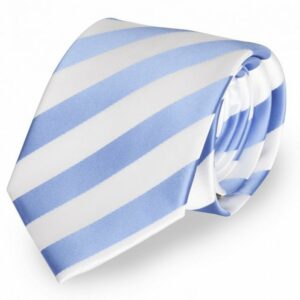 Fabio Farini Krawatte gestreifte Herren Schlips in 6cm oder 8cm Breite (ohne Box, Gestreift) Schmal (6cm), Weiß/Perlblau