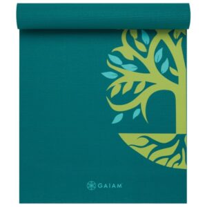 GAIAM - 4 mm Classic Printed Yoga Mat - Yogamatte Gr 61 cm x 173 cm x 0,4 cm türkis
