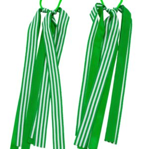 Haargummis mit Bändern gestreift weiß/grün