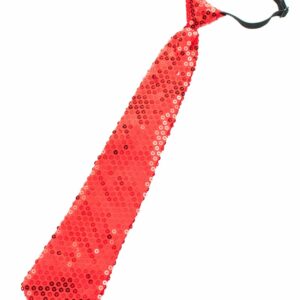 Herren-Kostüm Krawatte Pailletten rot Größe: One Size