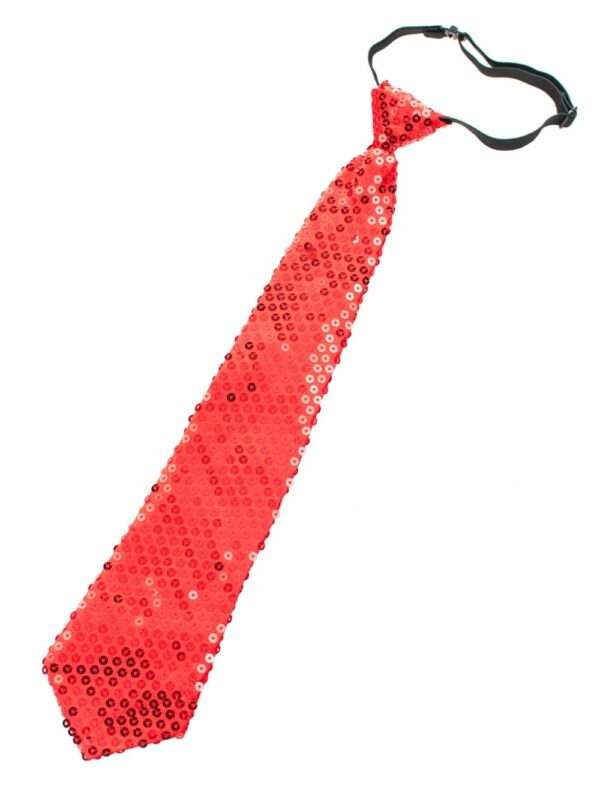 Herren-Kostüm Krawatte Pailletten rot Größe: One Size