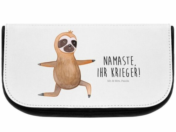 Mr. & Mrs. Panda Kosmetiktasche Faultier Yoga - Weiß - Geschenk, Kulturtasche, Namaste, Schminktasch (1-tlg)