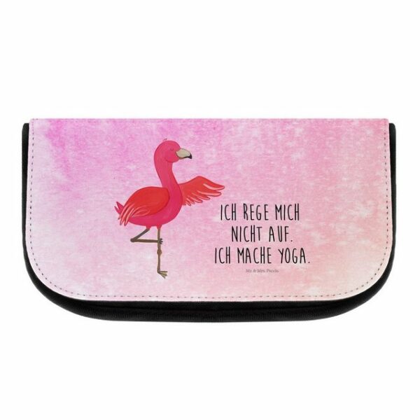 Mr. & Mrs. Panda Kosmetiktasche Flamingo Yoga - Aquarell Pink - Geschenk, Make-Up Tasche, Yoga-Übung, (1-tlg)