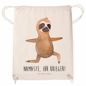 Mr. & Mrs. Panda Sporttasche Faultier Yoga - Transparent - Geschenk, Entspannung, Beutel, Turnbeu (1-tlg)