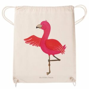 Mr. & Mrs. Panda Sporttasche Flamingo Yoga - Transparent - Geschenk, Yoga-Übung, Stoffbeutel, Spor (1-tlg)