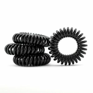MyBeautyworld24 Spiral-Haargummi Haargummi im Telefonkabel Design 4erSet in schwarz