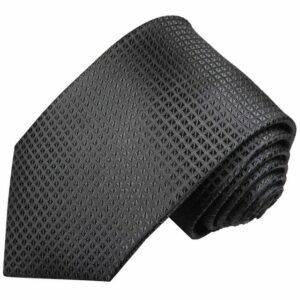 Paul Malone Krawatte Herren Seidenkrawatte Designer Schlips uni Waffelmuster 100% Seide Schmal (6cm), schwarz 2007