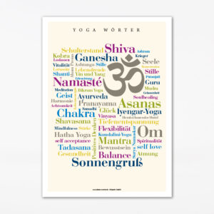 Poster Yoga Wörter - 30x40 cm