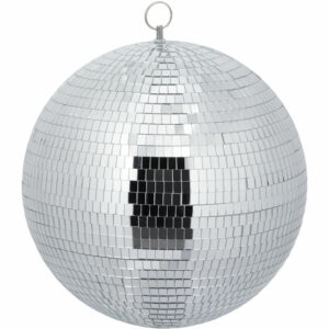 Relaxdays - Discokugel, ø 30 cm, Deko Spiegelkugel zum Aufhängen, große Partykugel mit Metallöse, Discoball Party, silber
