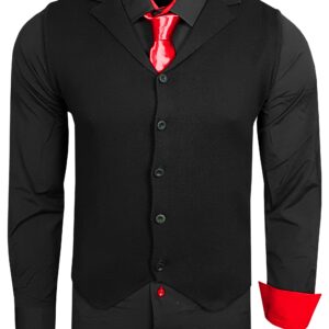 Rusty Neal Langarmhemd, bestehend aus Hemd, Weste und Krawatte