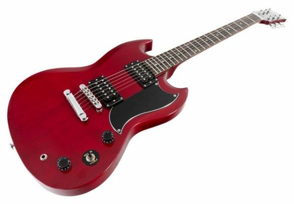 Shaman E-Gitarre DCX-100 - Double Cut-Bauweise - Mahagoni Hals - Macassar-Griffbrett, Tonabnehmer: 2x Humbucker, Set inkl. Koffer