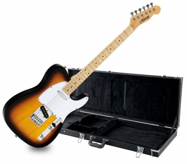Shaman E-Gitarre TCX-100 - TL-Bauweise - geölter Hals aus Ahorn - Ahorn-Griffbrett, 2 Single Coil Pickups, Set inkl. Koffer