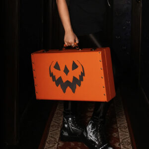 Spooky Pumpkin Vintage Koffer Orange als Geschenkartikel