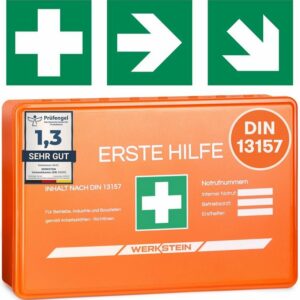 Werkstein Erste-Hilfe-Koffer, Mit Inhalt nach DIN 13157:2021