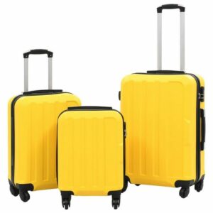 DOTMALL Business-Koffer Hardcase Trolley Set 3-tlg Gelb ABS Geschäftsreise Familienreise