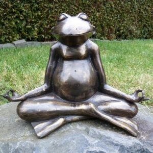 IDYL Dekofigur IDYL Bronze-Skulptur Yoga-Frosch groß