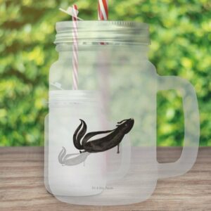 Mr. & Mrs. Panda Glas Stinktier Yoga - Transparent - Geschenk, Trinkglas, Mason Jar Trinkgl, Premium Glas