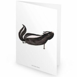 Mr. & Mrs. Panda Grußkarte Stinktier Yoga - Weiß - Geschenk, Skunk, Lache, Einladungskarte, Glüc