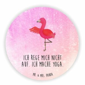 Mr. & Mrs. Panda Magnet Flamingo Yoga - Aquarell Pink - Geschenk, Notiz Magnet, Yoga-Übung, W (1-St)