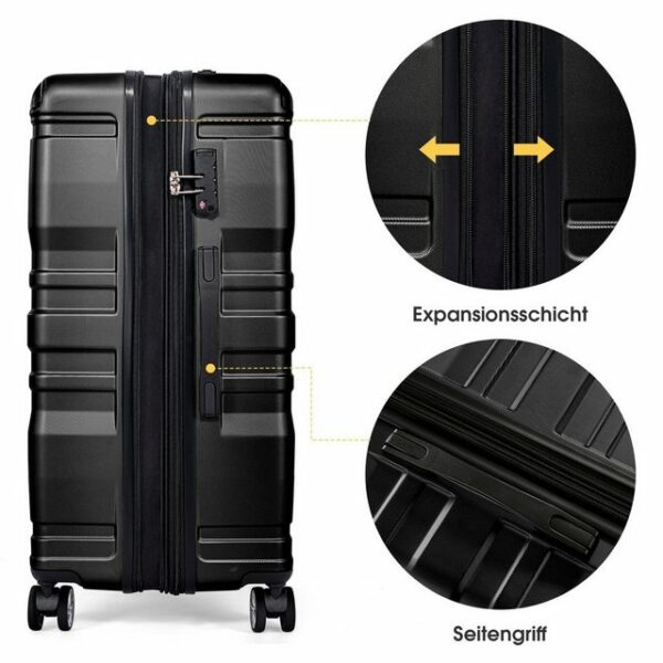 OKWISH Handgepäckkoffer Hartschalen-Handgepäck, Koffer mit TSA-Schloss und Universalrad