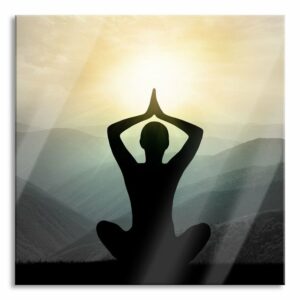 Pixxprint Glasbild Yoga und Meditation, Yoga und Meditation (1 St), Glasbild aus Echtglas, inkl. Aufhängungen und Abstandshalter