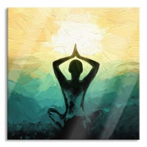 Pixxprint Glasbild Yoga und Meditation, Yoga und Meditation (1 St), Glasbild aus Echtglas, inkl. Aufhängungen und Abstandshalter
