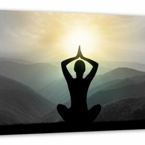 Pixxprint Leinwandbild Yoga und Meditation, Yoga und Meditation (1 St), Leinwandbild fertig bespannt, inkl. Zackenaufhänger