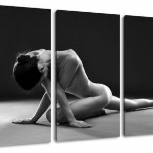 Pixxprint Leinwandbild sexy Frau macht Yoga, sexy Frau macht Yoga 3Teiler (120x80cm) (1 St), Leinwandbild fertig bespannt, inkl. Zackenaufhänger