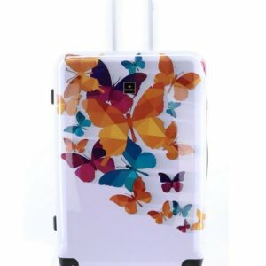 Saxoline® Koffer Spinner 4 Rollen TSA Gr. S/M/L/SET Butterflies Fun, 4 Rollen, TSA-Zahlenschloss