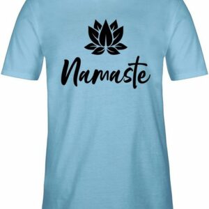 Shirtracer T-Shirt Namaste mit Lotusblüte schwarz Yoga und Wellness Geschenk