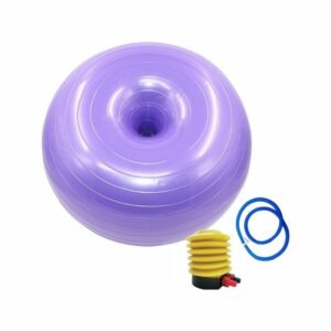 Trade Shop Traesio - Aufblasbarer Ball Donut Training Training Pilates Yoga mit lila Pumpe