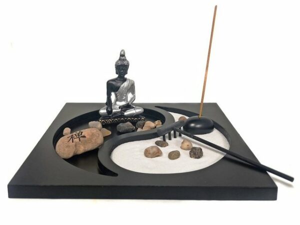 Yudu Dekofigur Zen - Garten mit Yoga Figur Yinyang Zeichen Fengshui Nr:YH178