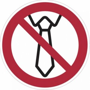 König Werbeanlagen Hinweisschild Verbotsschild, Bedienung mit Krawatte verboten - praxisbewährt