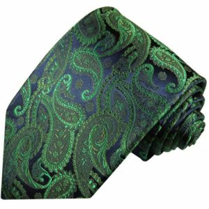 Paul Malone Krawatte Herren Seidenkrawatte Schlips modern paisley brokat 100% Seide Schmal (6cm), smaragd grün 510