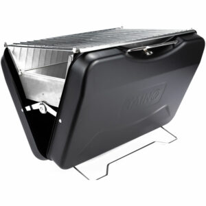 TAINO MOX Koffer-Grill Holzkohlegrill BBQ Campinggrill Koffer Schwarz kompakt