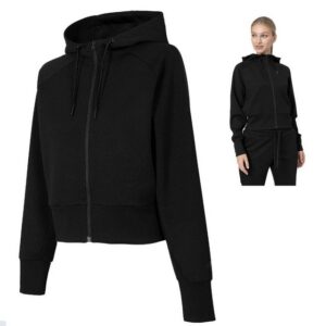 4F Trekkingjacke 4F - leichtes Modal Damen YOGA Sweatshirt Jacke Zipp-Jacke, schwarz