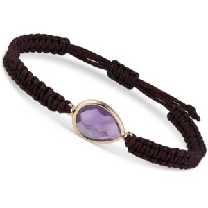 BENAVA Armband Yoga Armband - Amethyst Edelstein Perlen mit Anhänger, Handgemacht
