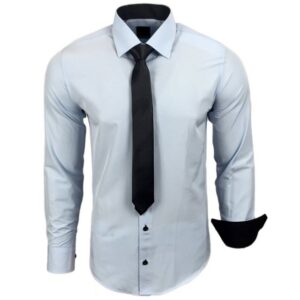 Baxboy Langarmhemd Baxboy Langarmhemd Hemd mit Krawatte im Set (2-tlg)