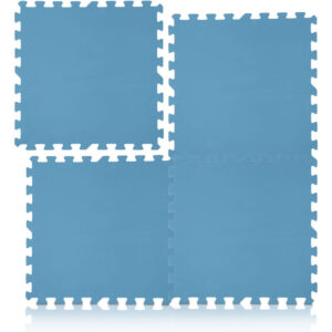 Bodenschutzmatte Blau 8 Stück ( 50 x 50 x 0,4 cm ) - 2m² - Schutzmatte für Fitnessgeräte, Yoga, Fitness - Blau