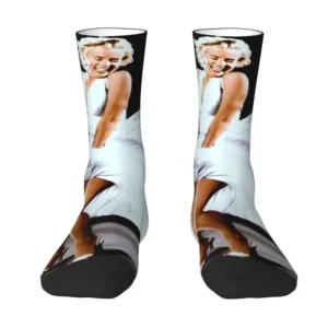 Cool Marilyns Monroe Socks Women Men Warm 3D Printing Scene Of Her Skirt Blowing Up Print Basketball Sports Socks