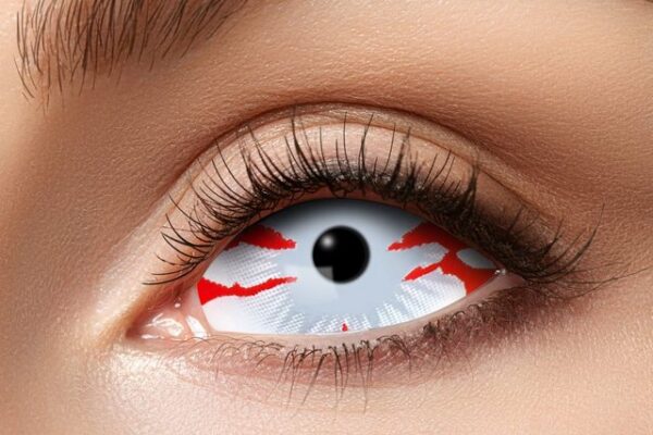 Eyecatcher Jahreslinsen Sclera Blood Stripe Weiß Rote Effekt Kontaktlinsen